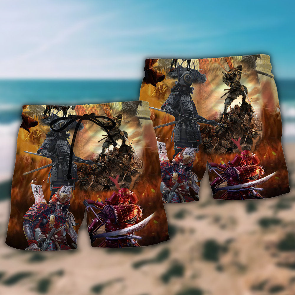 Samurai Knows His Duty And Guard His Honor Cool - Beach Short Reefox - Owls Matrix LTD