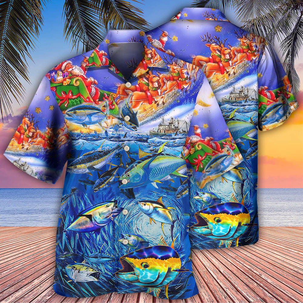Fishing Santa Claus Love Ocean - Hawaiian Shirt - Reefox
