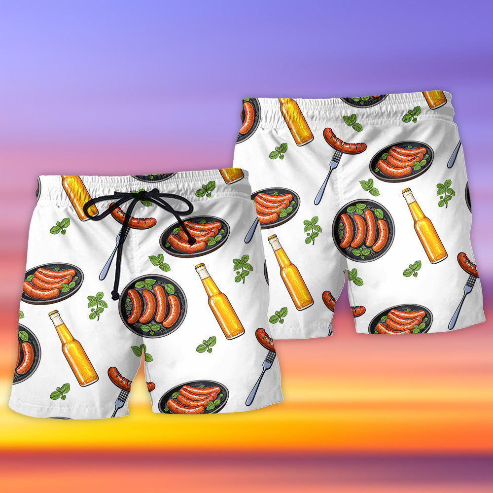 Food Sausages And Beer Big Set - Beach Short Reefox - Owls Matrix LTD