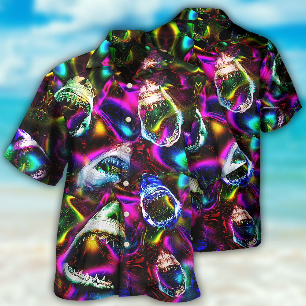 Shark Angry Loves Color - Hawaiian Shirt - Reefox