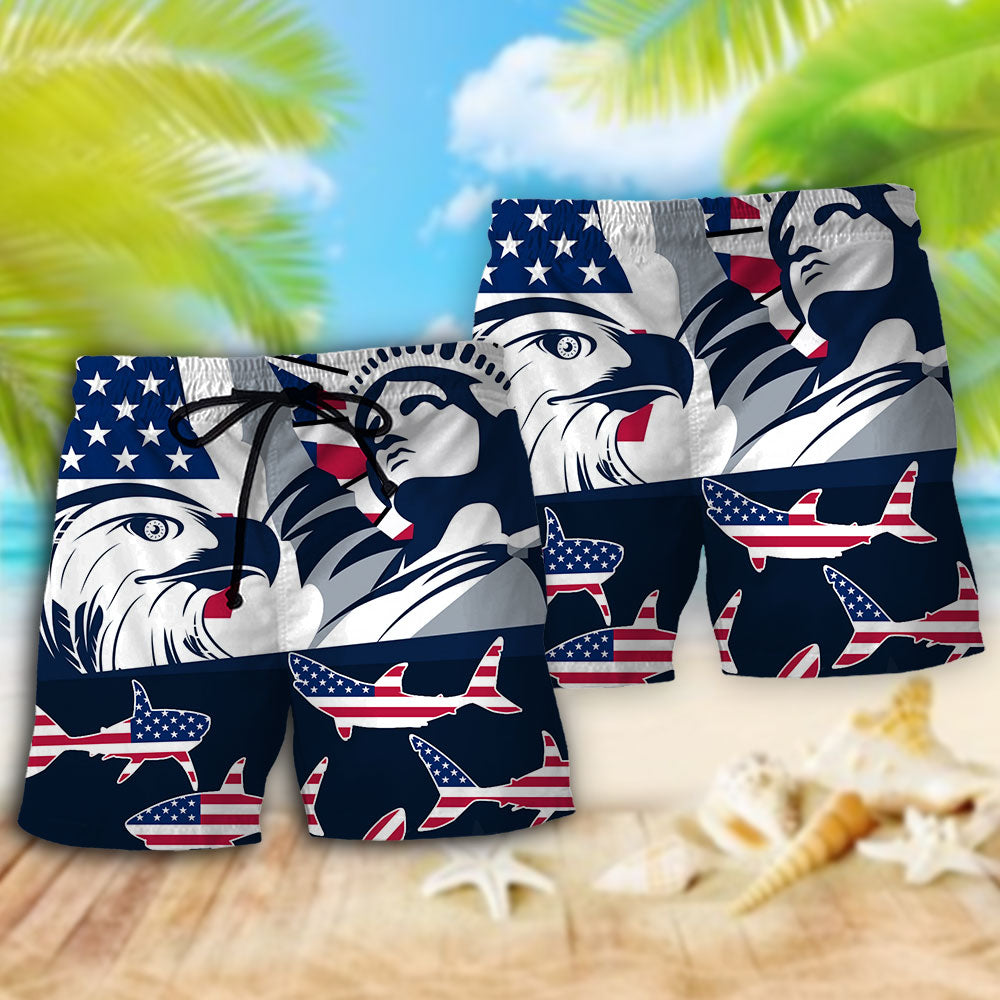 Shark America Independence Day - Beach Short Reefox - Owls Matrix LTD