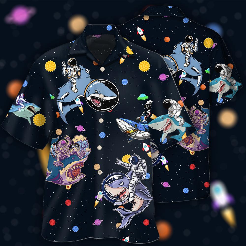Shark Astronaut Galaxy Sky - Hawaiian shirt - Reefox