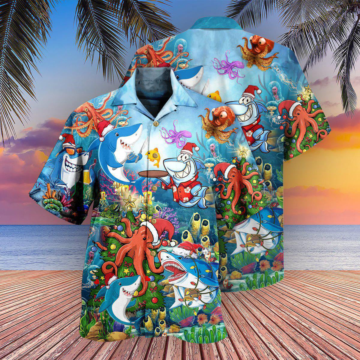 Shark Happy New Year - Hawaiian Shirt - Reefox