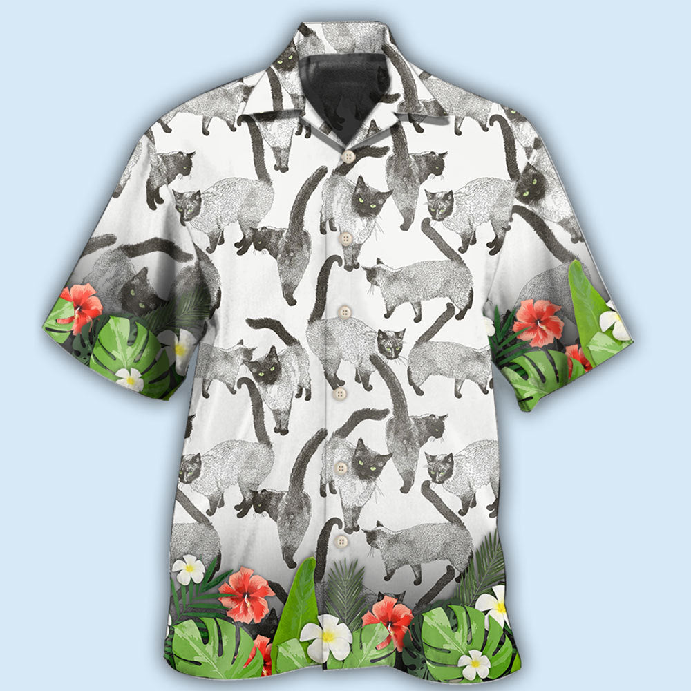 Cat Siamese Cat Lovely Tropical Style - Hawaiian Shirt - Reefox