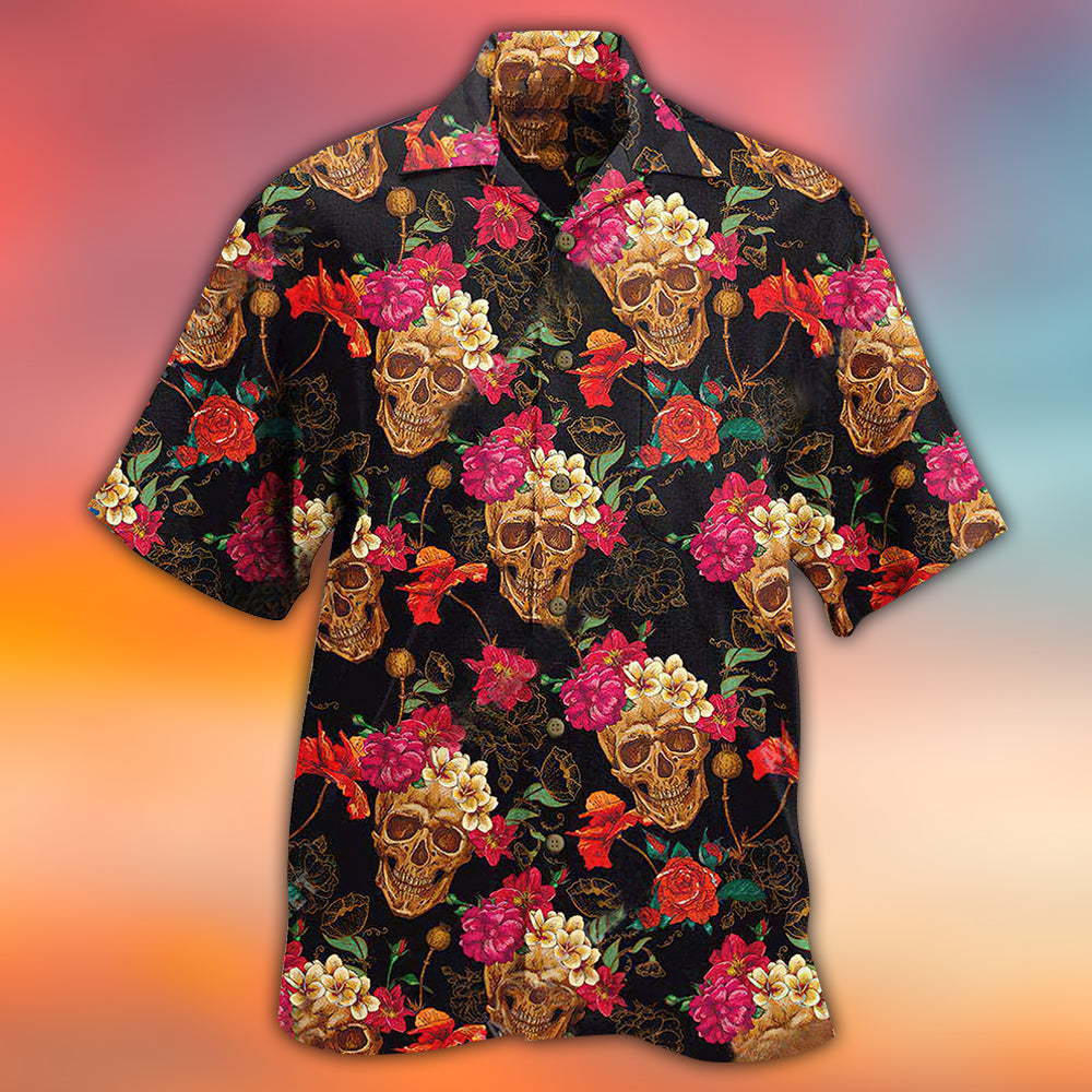 Skull Amazing Flowers Sugar - Hawaiian Shirt - Reefox