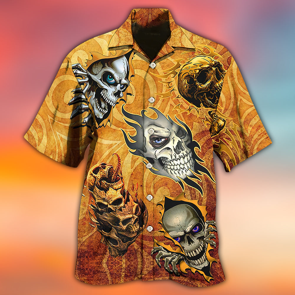 Skull And Fire My Style - Hawaiian Shirt - Reefox
