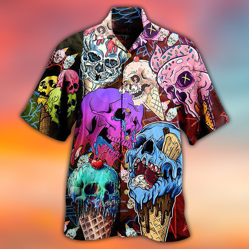 Skull And Ice Cream - Hawaiian Shirt - Reefox
