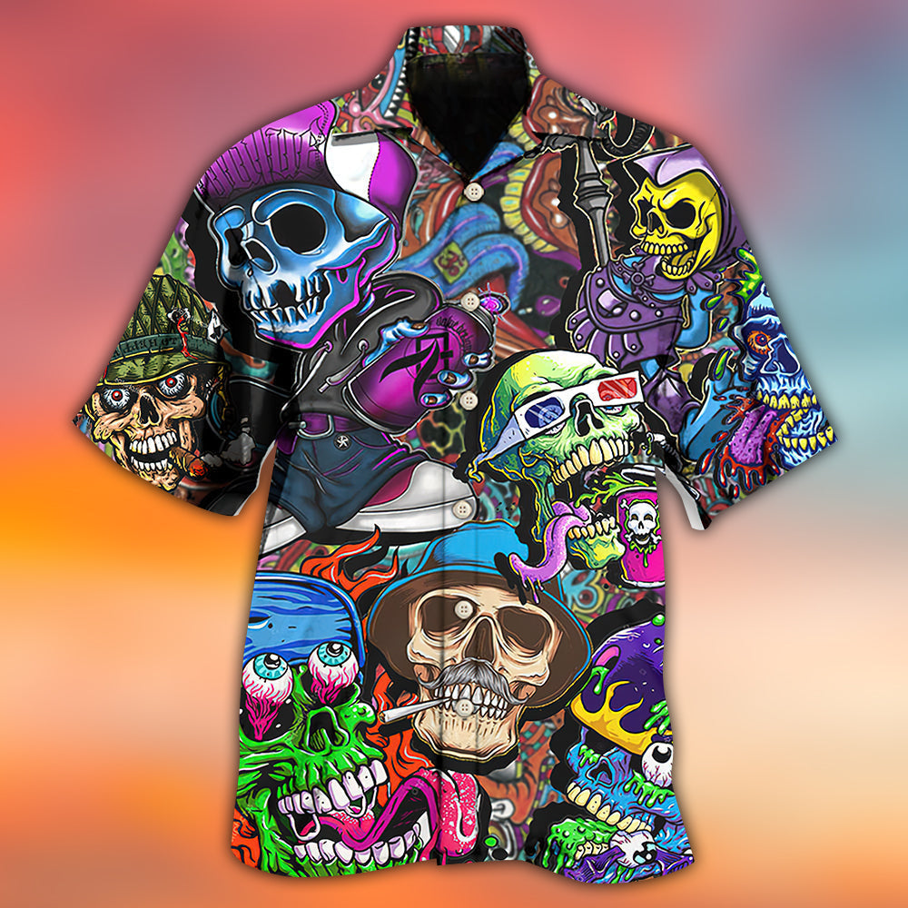 Skull Colorful Mix - Hawaiian Shirt - Reefox