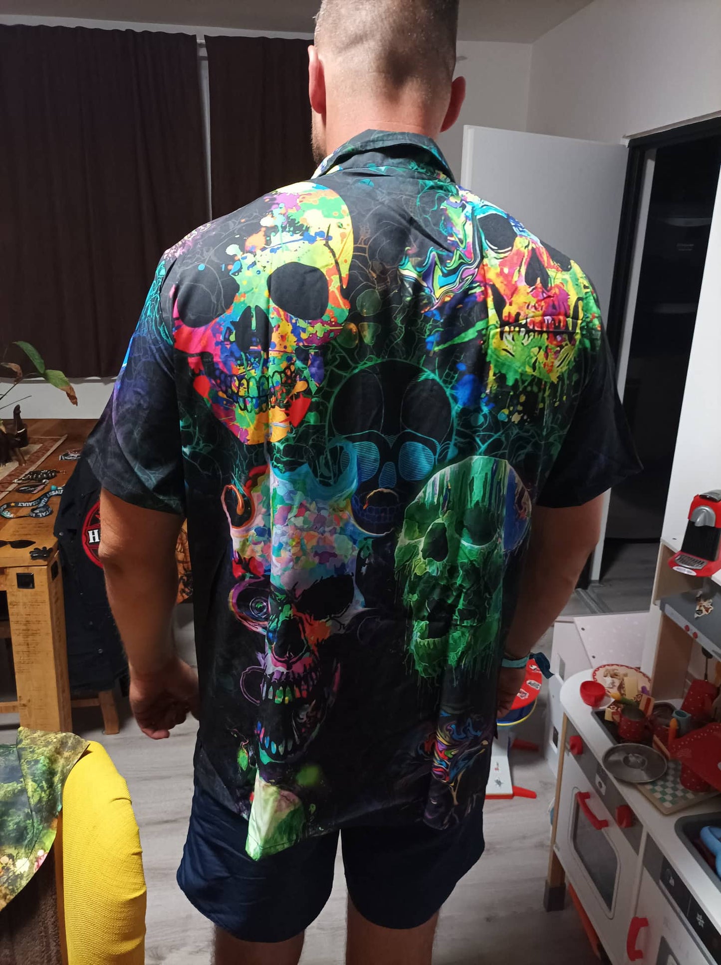 Skull Green Color Splash - Hawaiian Shirt - Reefox
