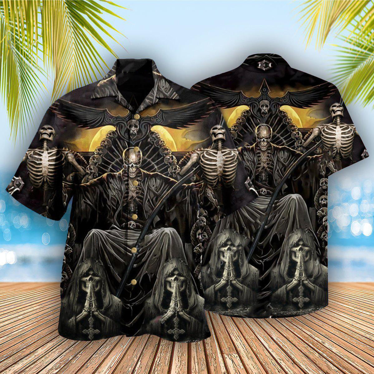 Skull Grim Reaper Dark - Hawaiian Shirt - Reefox