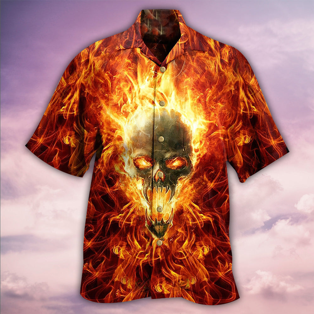 Skull Hot As Hell Psycho As Well - Hawaiian Shirt - Reefox