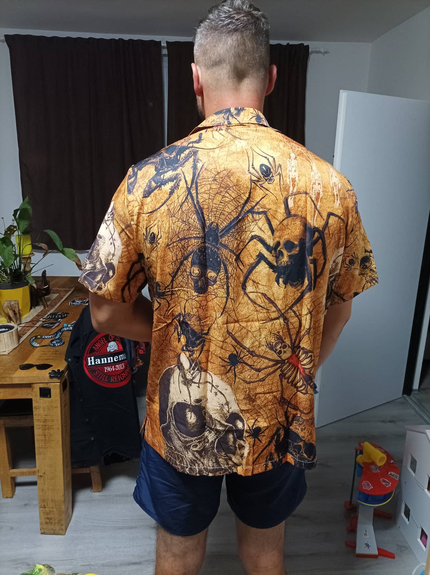 Skull Im Only Here For The Spiders - Hawaiian Shirt - Reefox