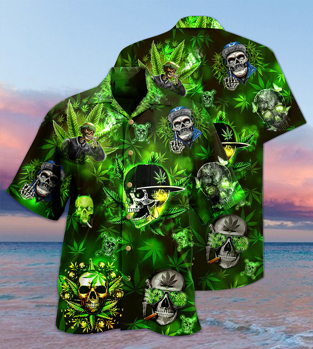 Skull Let's Get High - Hawaiian Shirt - Reefox