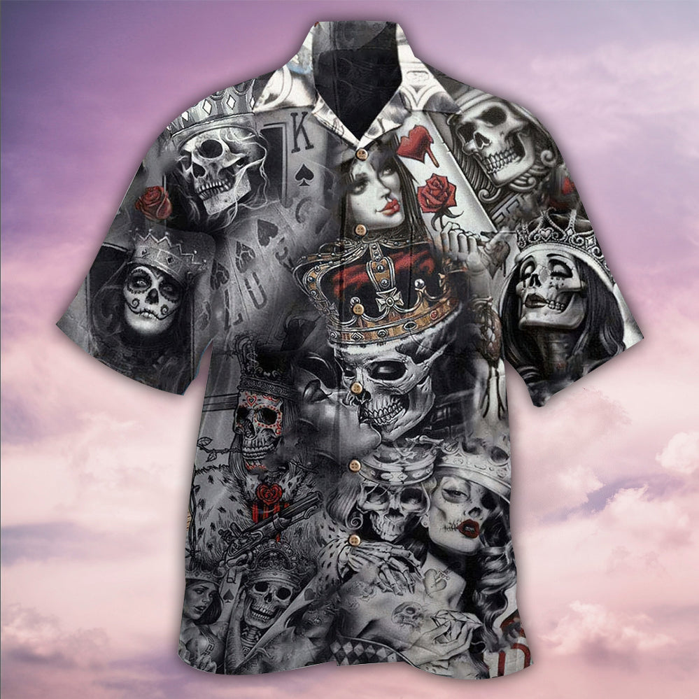 Skull Love Is Blind Poker - Hawaiian Shirt - Reefox