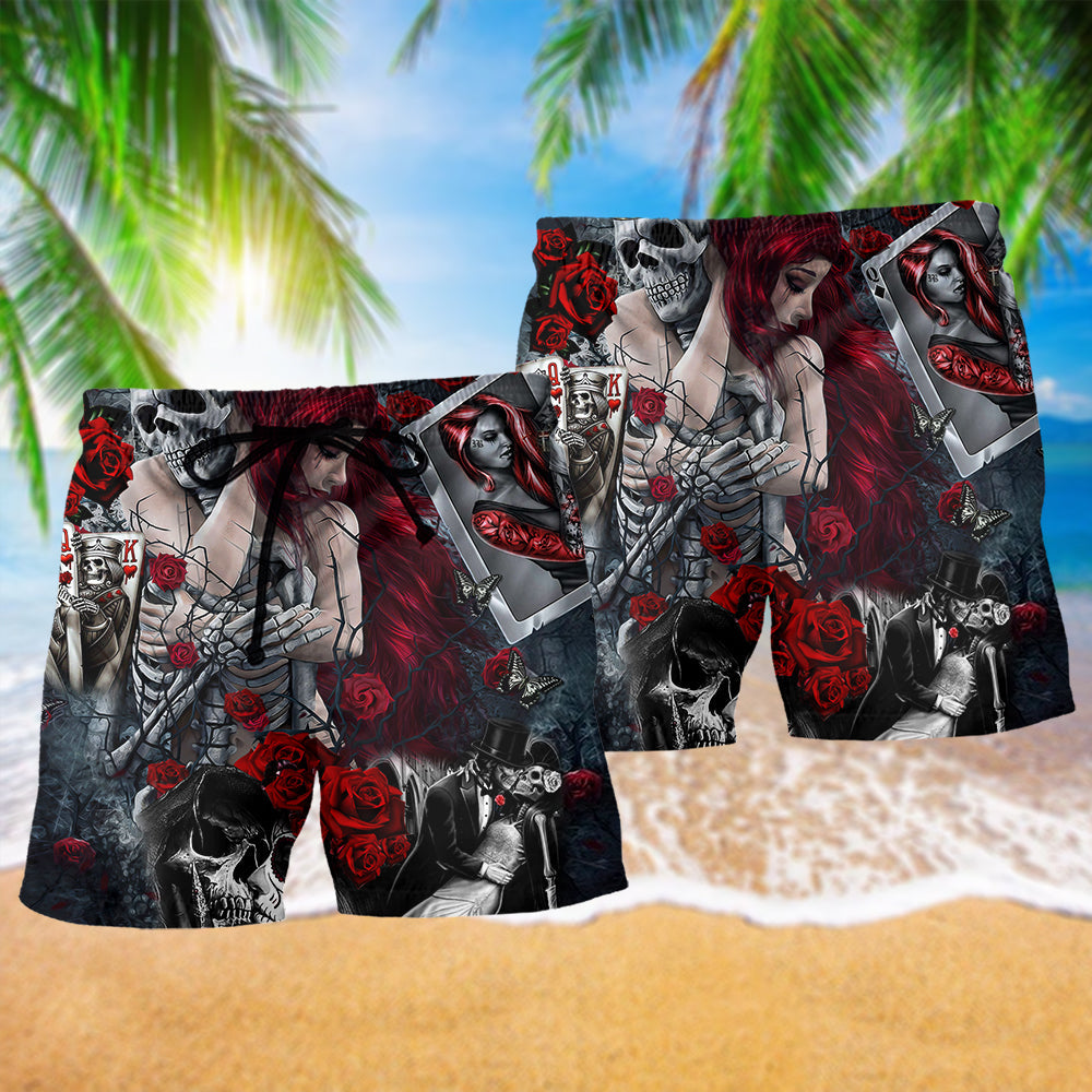 Skull Love Is Life Amazing - Beach Short Reefox - Owls Matrix LTD