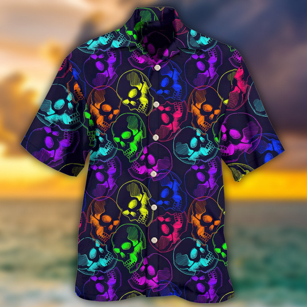 Skull Neon Big Cool - Hawaiian Shirt - Reefox