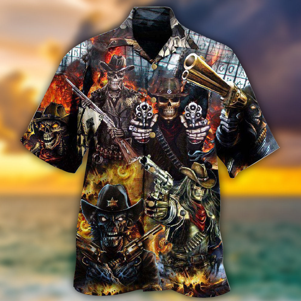 Skull No Guts No Glory Dark - Hawaiian Shirt - Reefox
