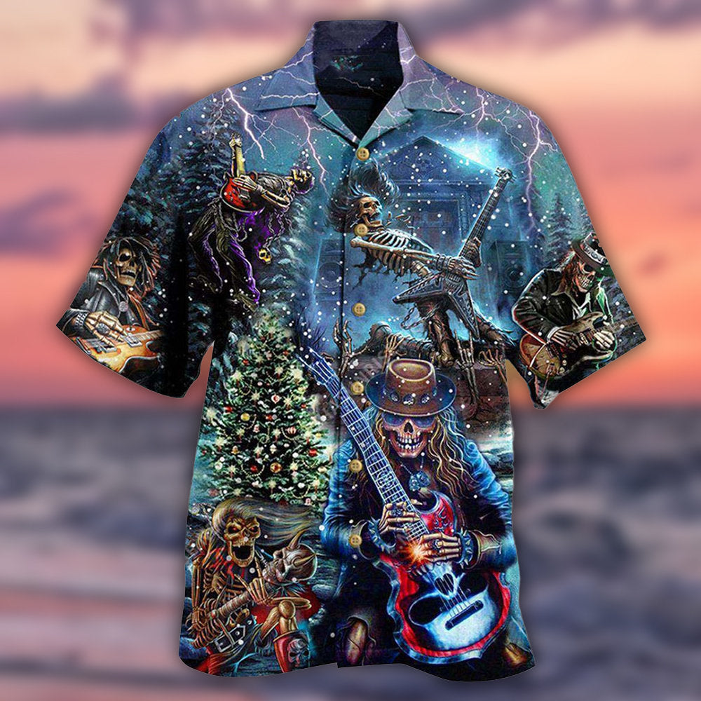 Skull Playing Rock Party Music - Hawaiian Shirt - Reefox