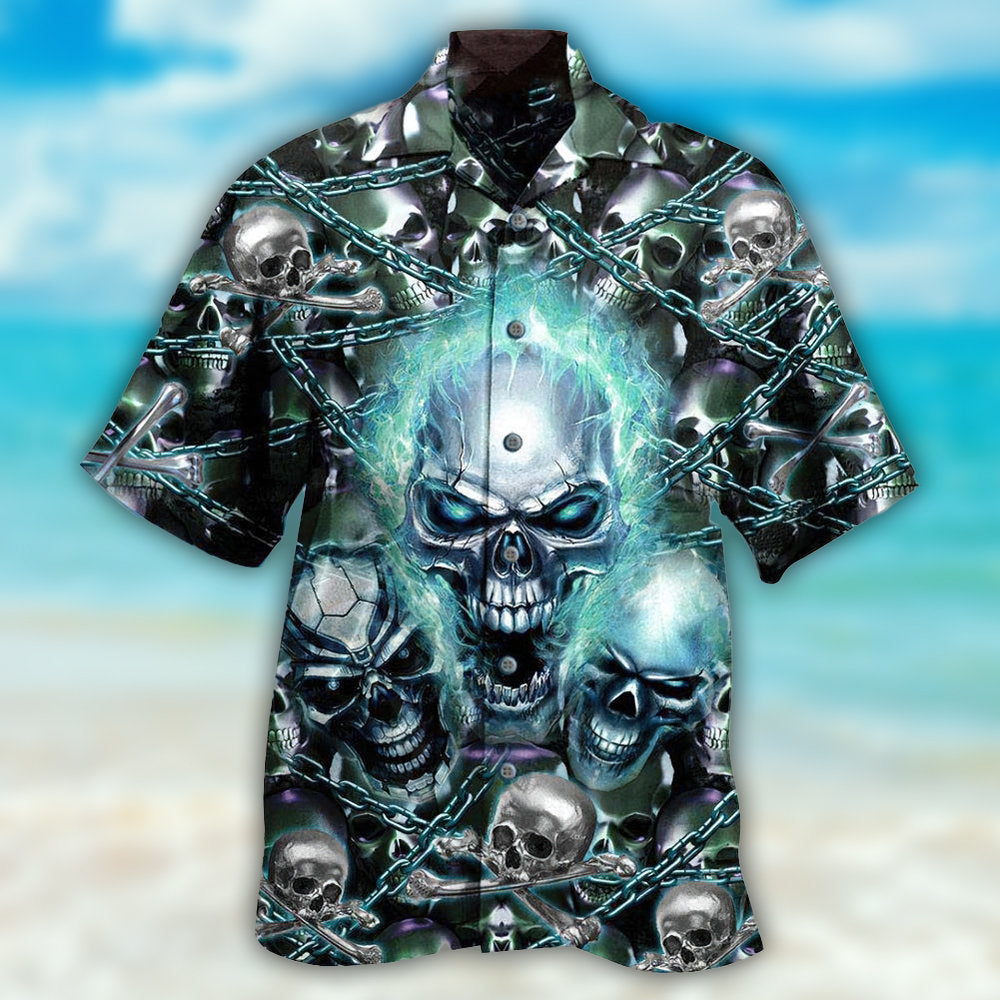 Skull Screaming Blue Style - Hawaiian Shirt - Reefox