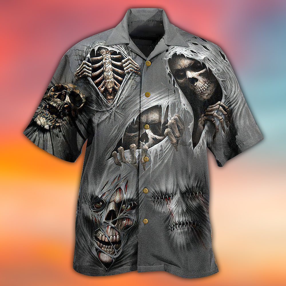 Skull What Scares You Excites Me - Hawaiian Shirt - Reefox