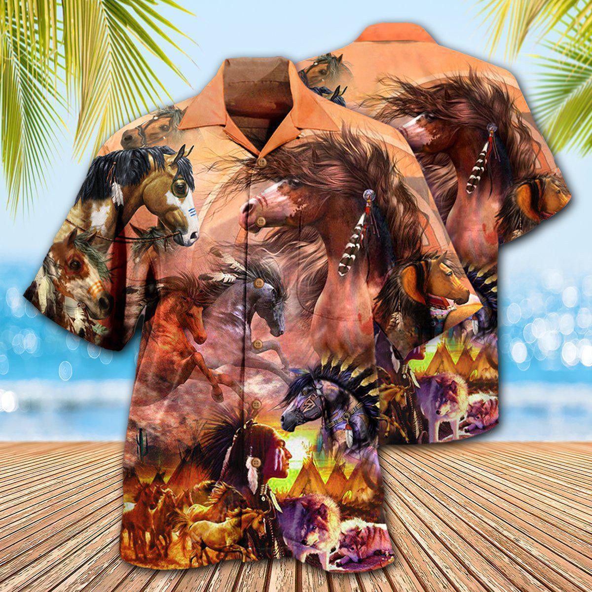 Horse Spirit Native American - Hawaiian Shirt - Reefox