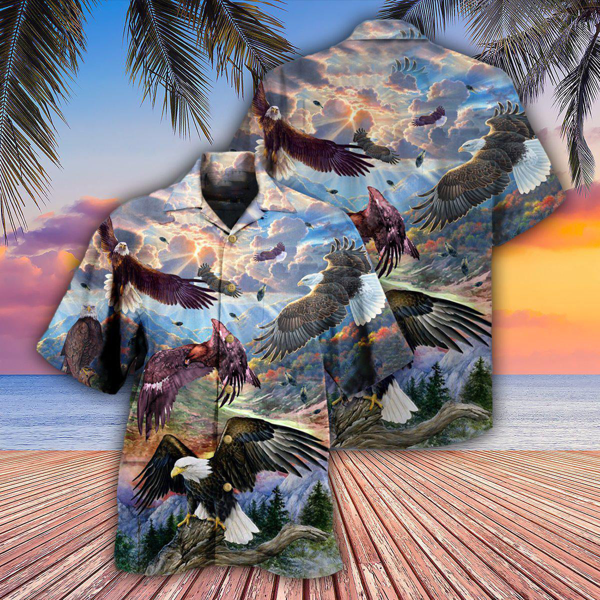 Eagle Spread Wings To The Sky - Hawaiian Shirt - Reefox