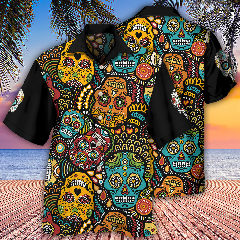 Sugar Skull Amazing Black Style - Hawaiian Shirt - Reefox
