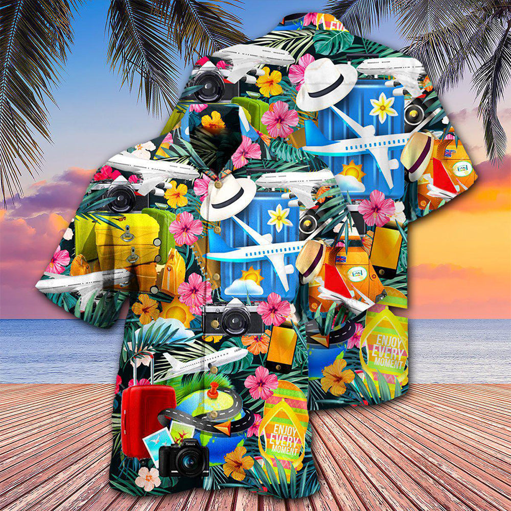 Airplane Take Your Flights Go Anywhere With Lovely Flower - Hawaiian Shirt - Reefox