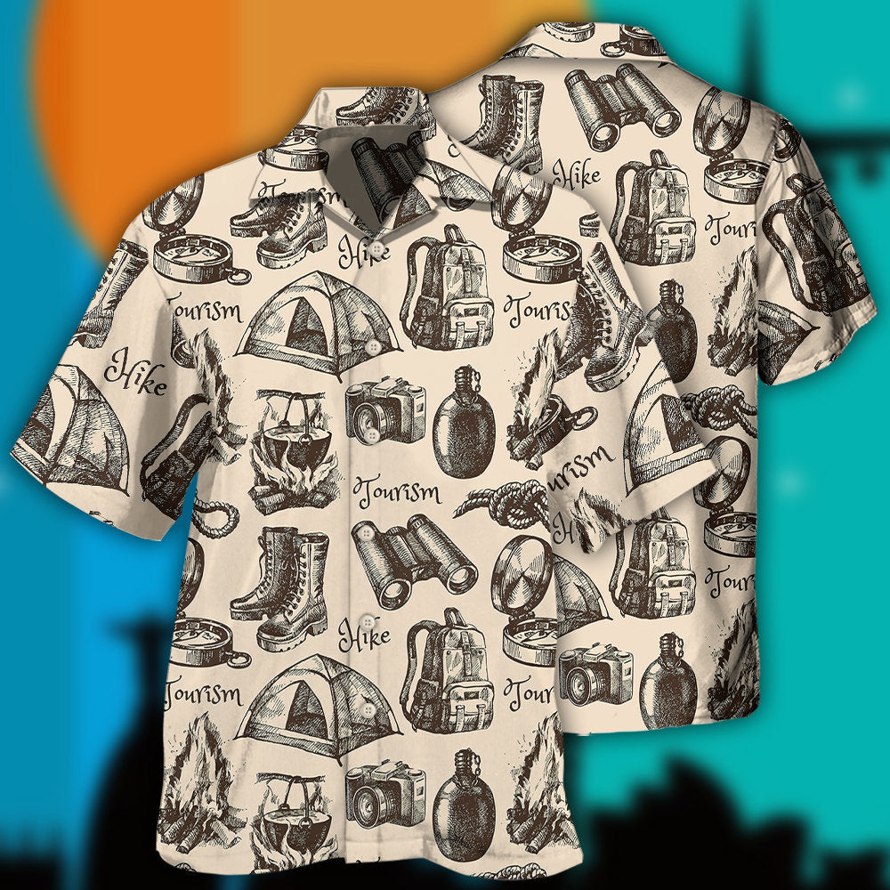 Hiking Gear Vintage Tourism - Hawaiian Shirt - Reefox