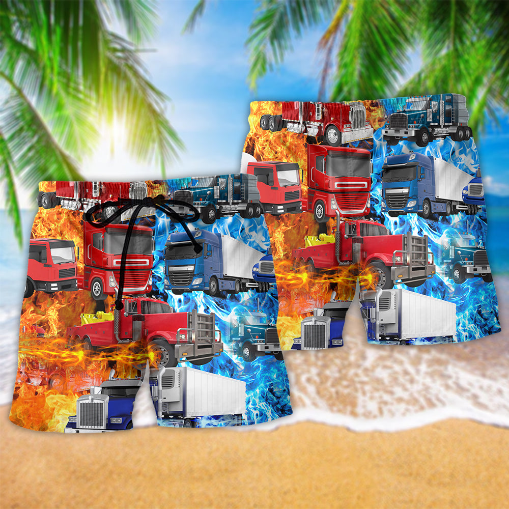 Truck Keep On Trucking Driver - Beach Short Reefox - Owls Matrix LTD