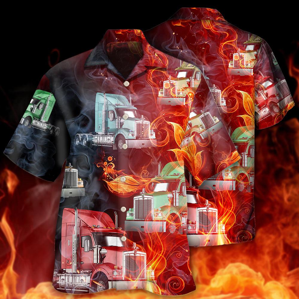 Truck Hot Racing Fire Style - Hawaiian Shirt - Reefox