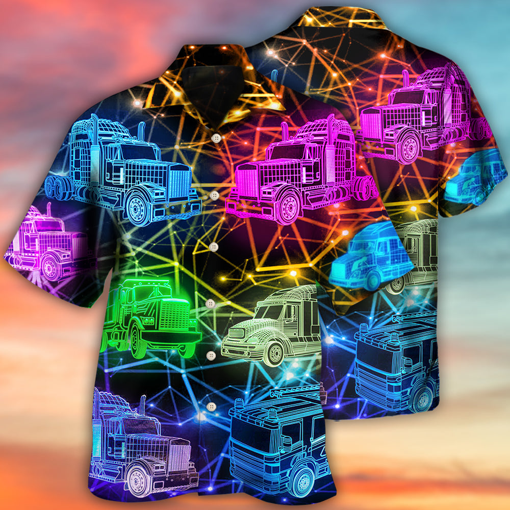 Truck Neon Colorful Style - Hawaiian Shirt - Reefox