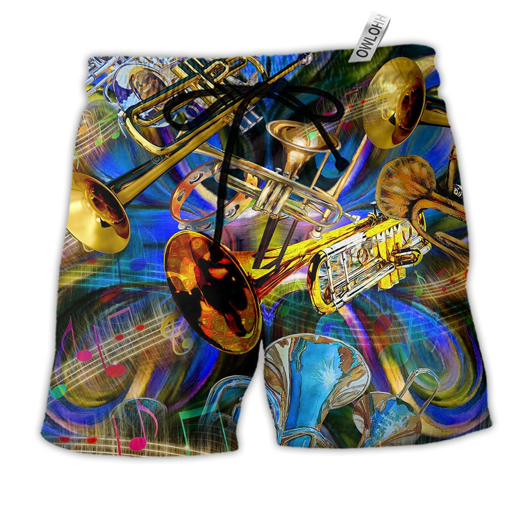 Beach Short / Adults / S Trumpet Music When Words Fail Trumpet Speaks - Beach Short Reefox - Owls Matrix LTD