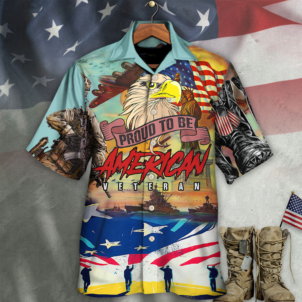 Veteran Proud To Be An American Freedom And Eagle Style - Hawaiian Shirt - Reefox