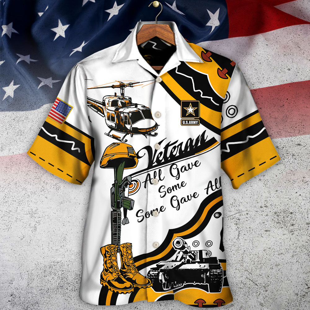 Veteran Us Army All Gave Some Some Gave All Yellow So Proud - Hawaiian Shirt - Reefox
