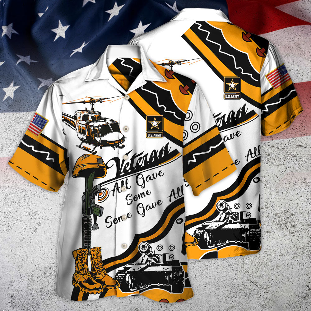 Veteran Us Army All Gave Some Some Gave All Yellow So Proud - Hawaiian Shirt - Reefox