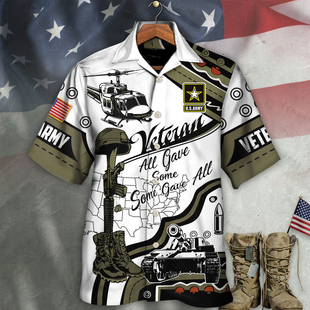 Veteran Us Army Some Gave All With Blue Style - Hawaiian Shirt - Reefox