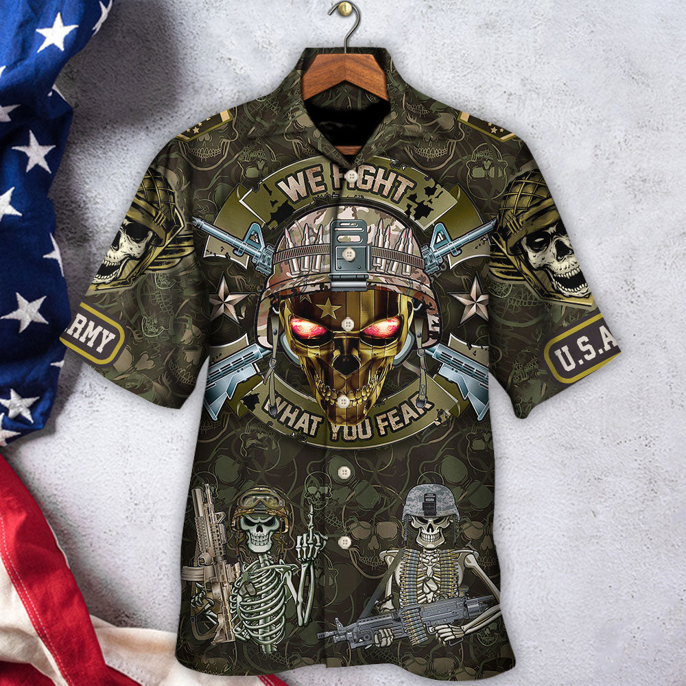 Veteran We Fight What You Fear Skull - Hawaiian Shirt - Reefox