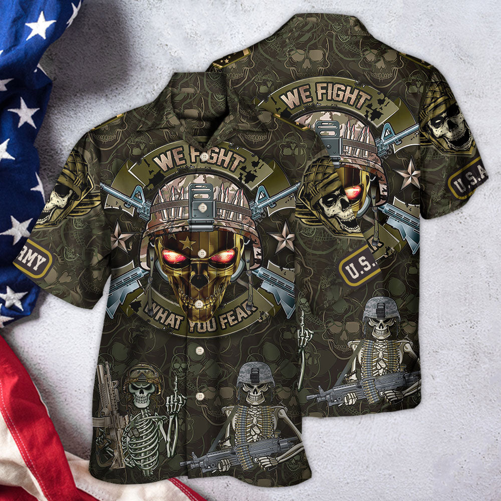 Veteran We Fight What You Fear Skull - Hawaiian Shirt - Reefox