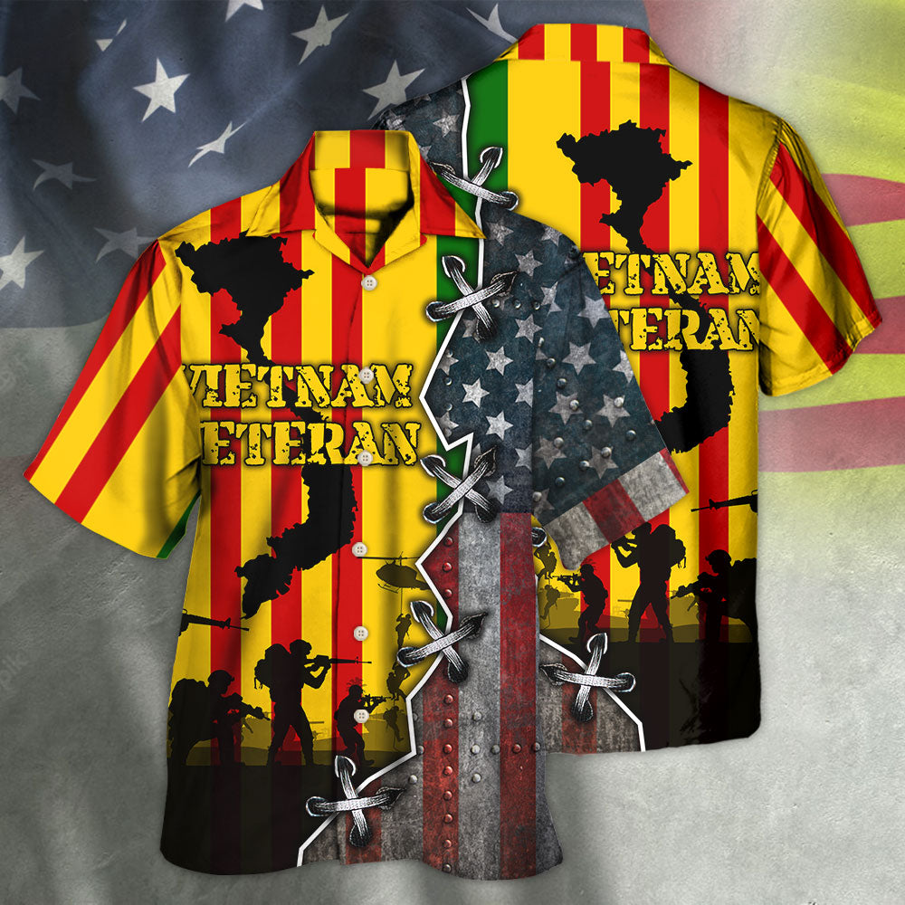 Veteran Vietnam Veteran I Love Freedom With Flag Style - Hawaiian Shirt - Reefox