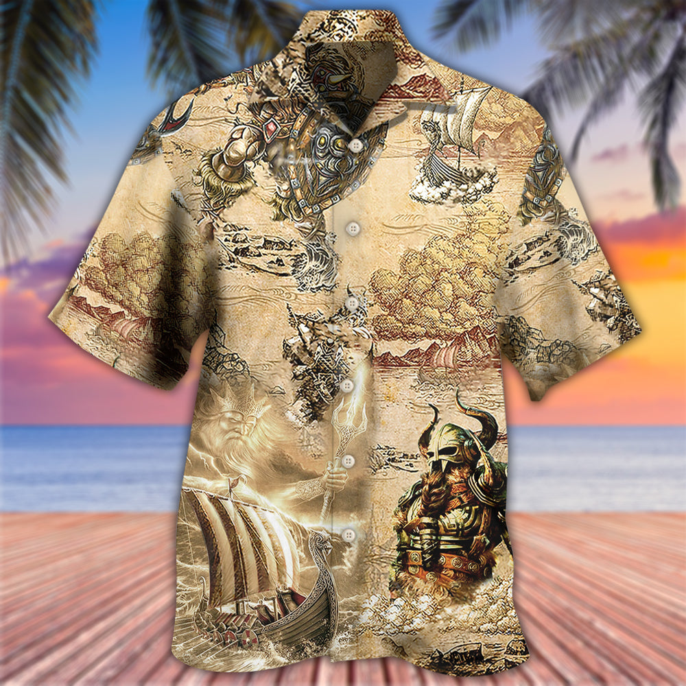 Viking Map War Vintage - Hawaiian Shirt - Reefox