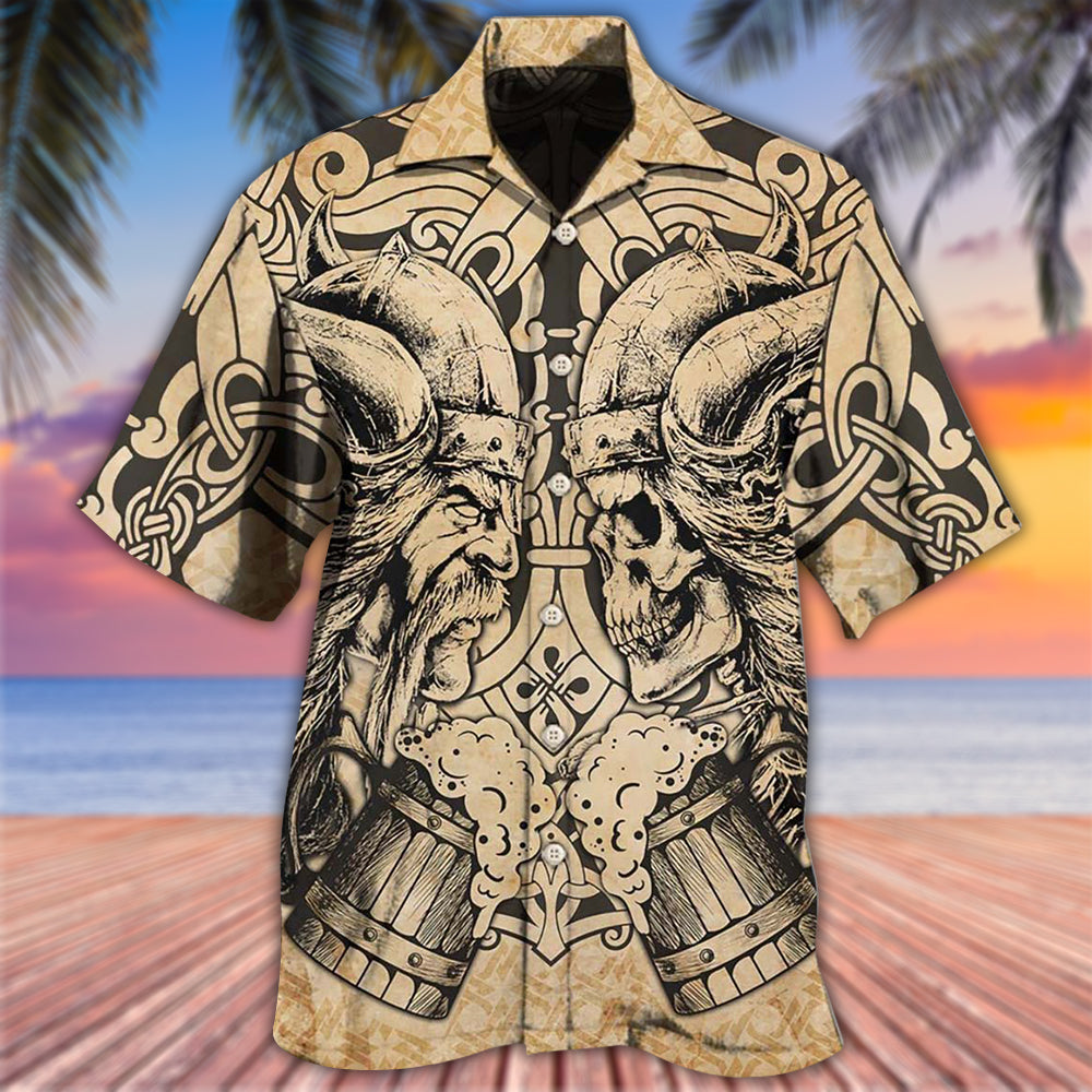Viking Old Man With Skull Vintage - Hawaiian Shirt - Reefox
