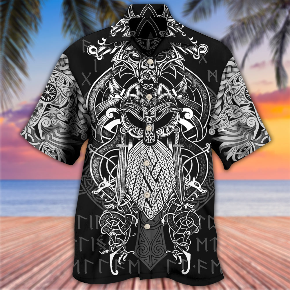 Viking Warrior Blood Pattern - Hawaiian Shirt - Reefox