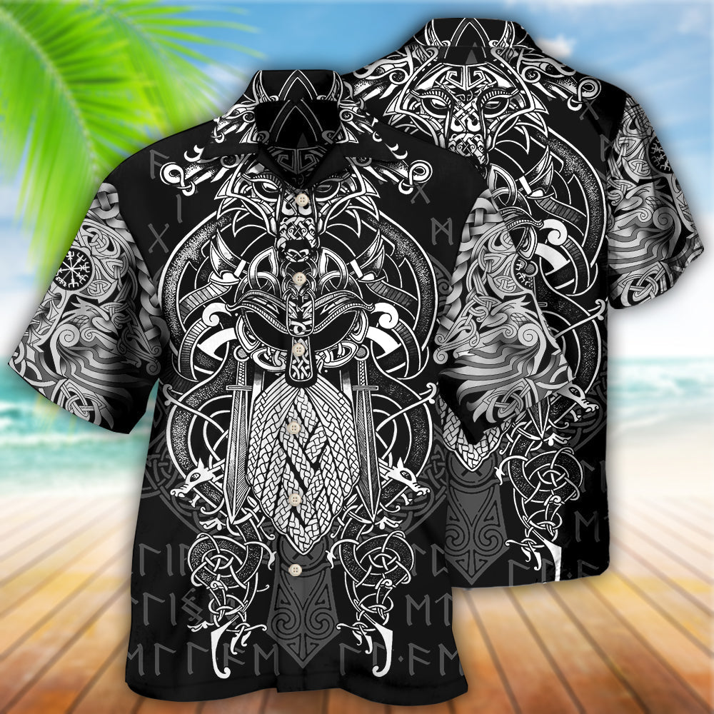 Viking Warrior Blood Pattern - Hawaiian Shirt - Reefox