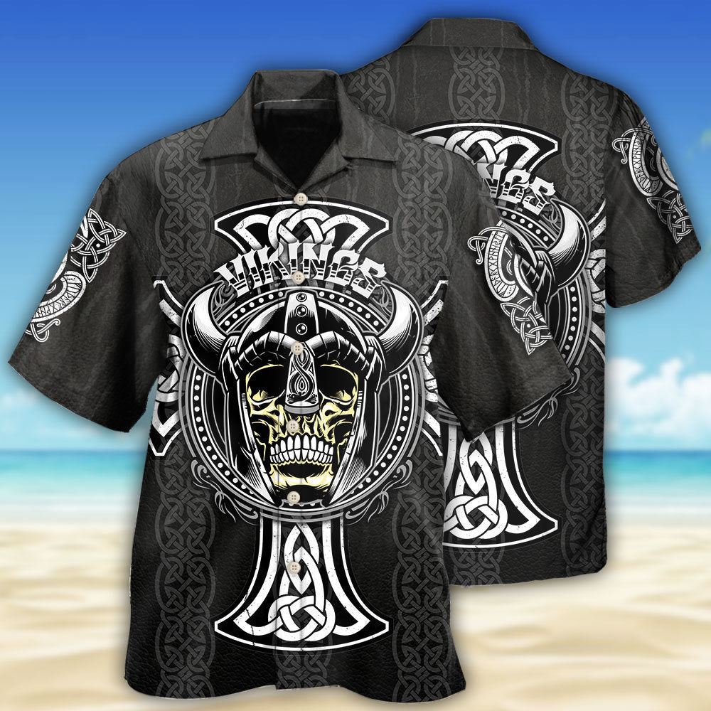 Viking Cool Pattern Black Style - Hawaiian Shirt - Reefox
