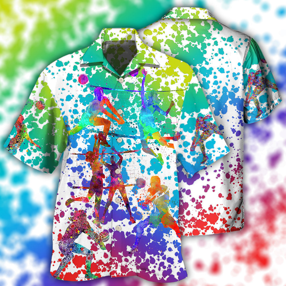 Volleyball Colorful Painting - Hawaiian Shirt - Reefox