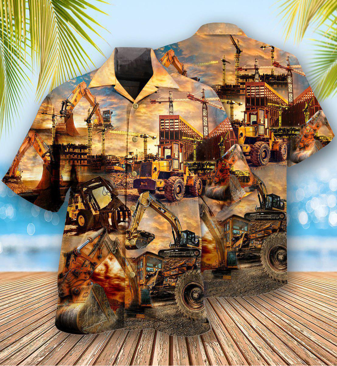 Tractor We Build With Passion Construction - Hawaiian Shirt - Reefox