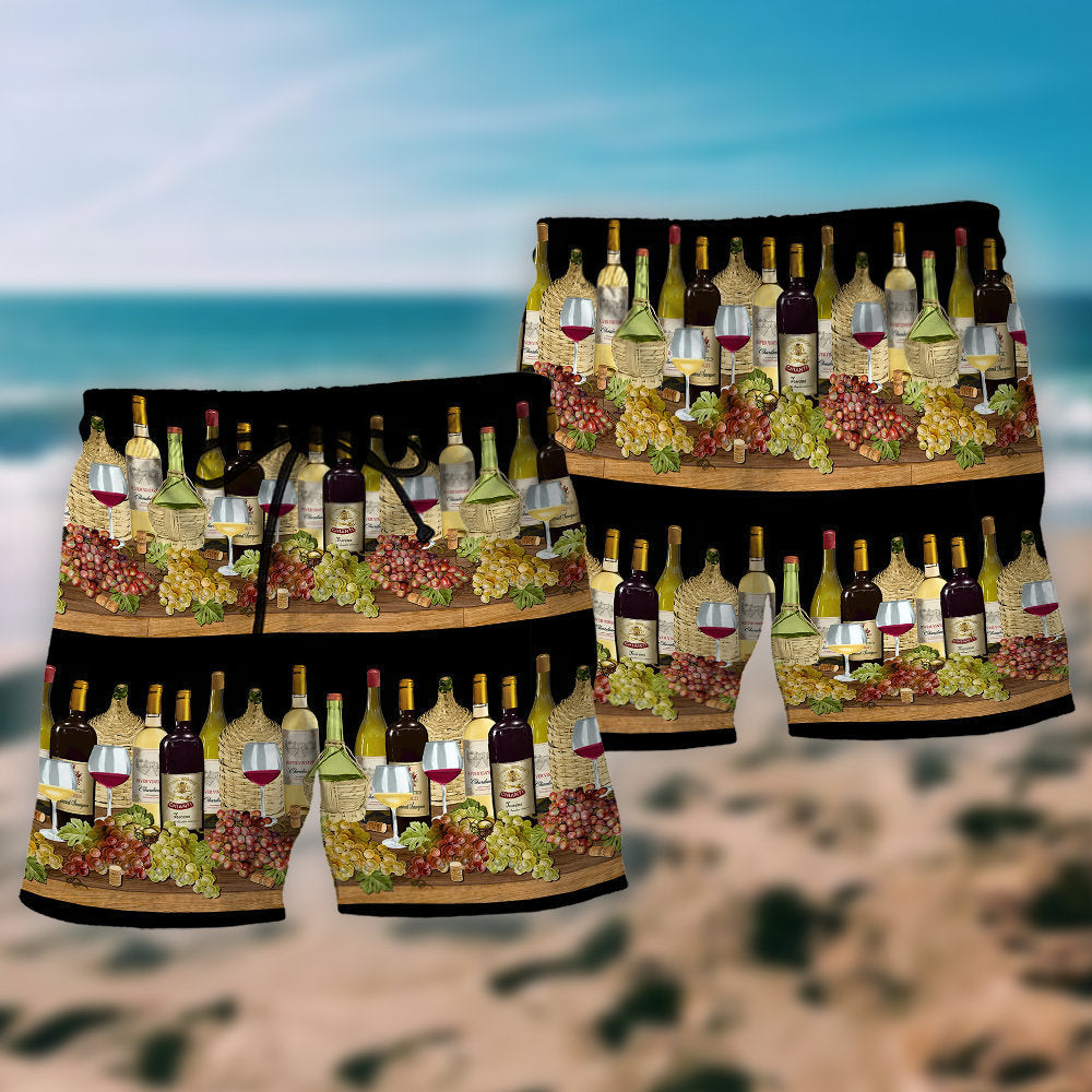 Wine Tasking Border Stripe - Beach Short Reefox - Owls Matrix LTD