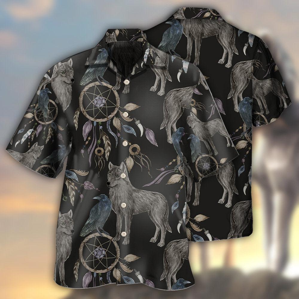 Wolf Dreamcatcher Dark Style - Hawaiian Shirt - Reefox