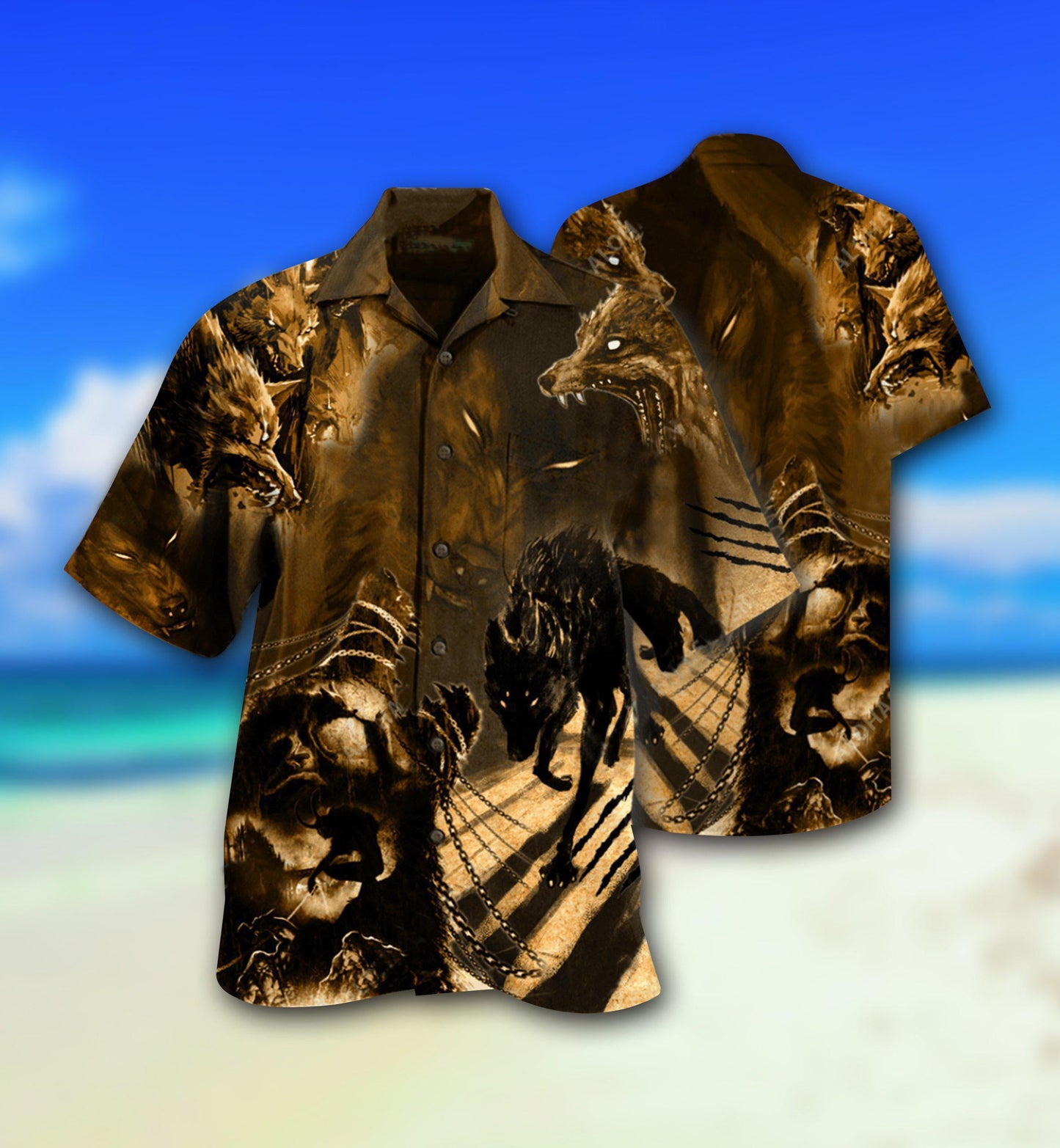 Wolf Darkness Scary - Hawaiian Shirt - Reefox